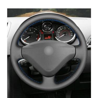 Imagem de LAVIYE Preto PU Artificial Volante Tampa Trança, para Citroen Berlingo Jumpy 2014 Peugeot 207 Partner 2016 Fiat Scudo Toyota Proace