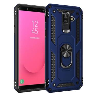 Imagem de Capa à prova de choque para Samsung Galaxy A6 A7 A8 A9 J4 J6 J8 Plus A50S A40S A10 A20S A30S M30 A70 Kickstand armadura Capa de telefone, Azul, J4 Plus2018