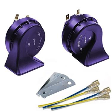 Imagem de Buzina de carro 12V BANHAO buzinas de motocicleta kit de buzina elétrica alta para caminhões, ajuste universal, super alto para qualquer veículo de 12 V, picape, barco, motocar