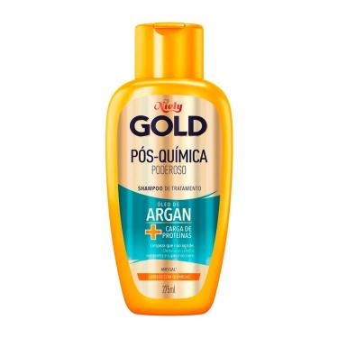 Imagem de Shampoo Niely Gold Óleo de Argan + Carga de Proteínas Pós-Química Poderoso 275ml