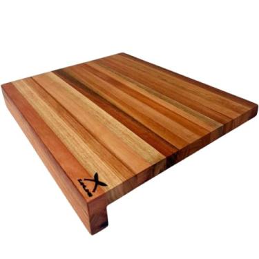 Imagem de Prancha de Corte L 50x40cm Estação Tábua Encaixe Grande em Madeira Bancada de Cozinha Zanline