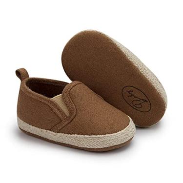 Imagem de Meckior Sapatos de lona para bebês meninos e meninas, sola macia, mocassins para berço recém-nascidos, tênis casual para meninos Austin, sapato de skate para primeiros passos, A07/Café Profundo, 6-12 Months Infant
