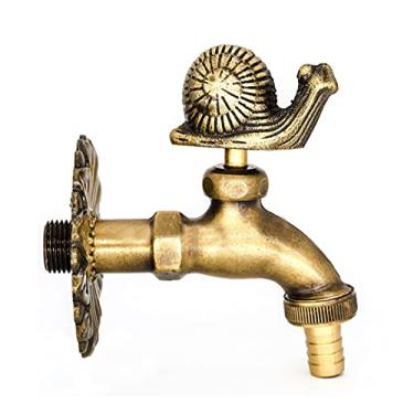 Imagem de Torneira decorativa de latão antigo para jardim ao ar livre torneira de água de lavagem torneira de campo torneira de forma animal de nível único