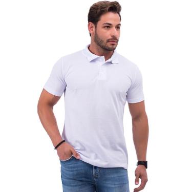 Imagem de Camisa Gola Polo Lisa Slim Feminina Manga Curta com Botões em Algodão-Masculino