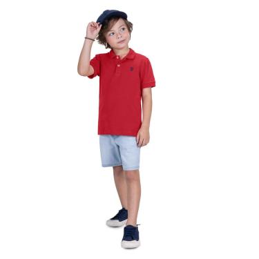Imagem de Conjunto Infantil Camisa Polo E Bermuda Trick Nick Vermelho-Masculino