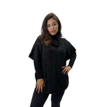 Imagem de Poncho Via Tricot Manga Curta-Feminino