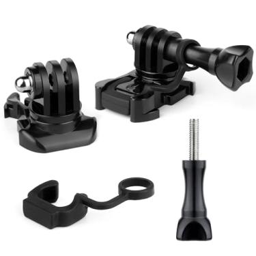 Imagem de YALLSAME Suporte de fivela de rotação de 360 graus para GoPro Adaptador de montagem giratória com kit de acessórios de parafuso de polegar para GoPro Hero 12 11 10 9 8 7 6 5 4 3
