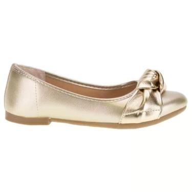 Imagem de Sapatilha Kidy Love Infantil Dourada Com Laço