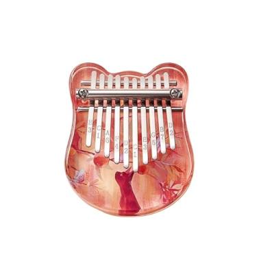 Imagem de Piano De Polegar Kalimba Kalimba 10 Teclas Profissional Polegar Piano Acrílico Kalimba Piano Instrumento Musical(Red)