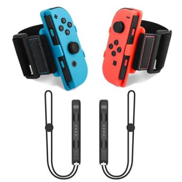 Imagem de TGDPLUE Switch Joypads Wrist Strap Kit for Just Dance 2025 and Wario Ware: Move It - Adjustable Elastic Straps, 4 Pack for Family Party