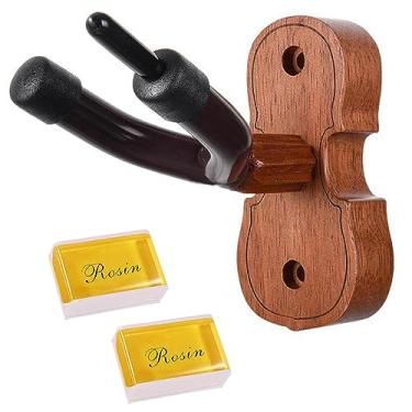 Imagem de Violin Wall Hanger,Wooden Violin Wall Mount Hook,Wall Mount Violin Hangers,Violin Viola Holder with Bow Hook for Home & Studio