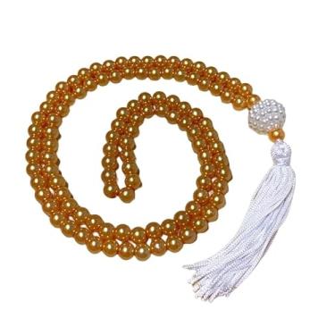 Imagem de Japamala 108 Contas Pérola Mostarda 8mm Meditação Colar