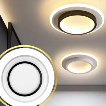 Imagem de Gimpo, Luminária 23x6cm Arandela Lustre Plafon 24 Watts LED Duplo Parede Teto Gimpo KJGD-347 COR:PRETO