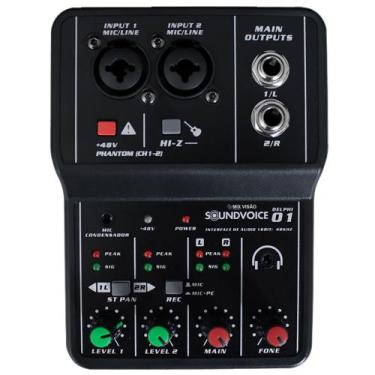 Imagem de Mesa De Som 2 Canais Interface De Audio Delphi-01 - Soundvoice, 5V