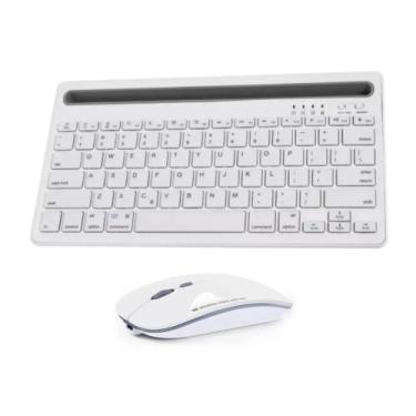 Imagem de Teclado e Mouse Bluetooth Recarregável Com Suporte Para Tablet Tectoy 