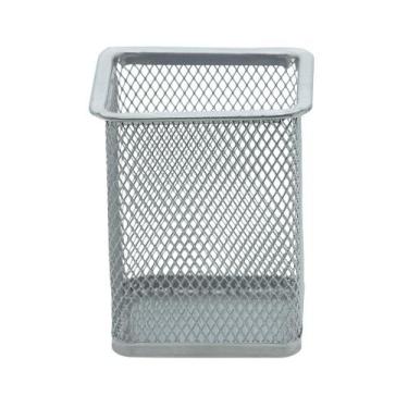 Imagem de 1 Porta Trecos Lápis Caneta de Mesa em Metal Aramado Redondo Quadrado 