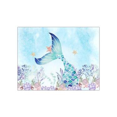 Imagem de Painel de Festa Horizontal 1,55 X 1,20 - Cauda Sereia Aquarela 001 - V