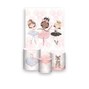 Imagem de Painel De Festa Vertical 1,50 x 2,20 + Trio De Capas Cilindro - Bailar