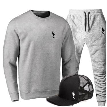 Imagem de Kit Conjunto Moletom + Boné Masculino Dia a Dia Conforto - Polo Blu, M