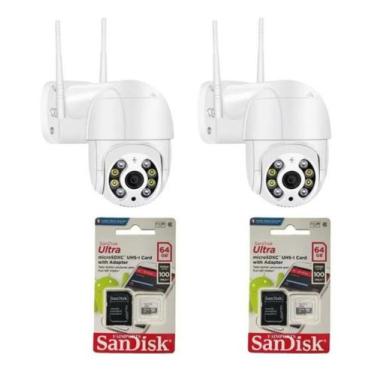 Imagem de Kit 2 Camera Ip Yoosee externo Wifi + 2 Cartão De Memória Sd 64gb - Wi
