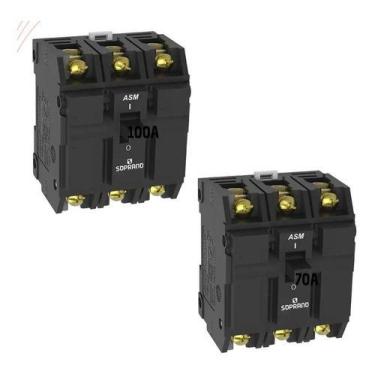 Imagem de Disjuntor Trifásico Pretonema 1 Und 100a + 1 Und 70a Soprano
