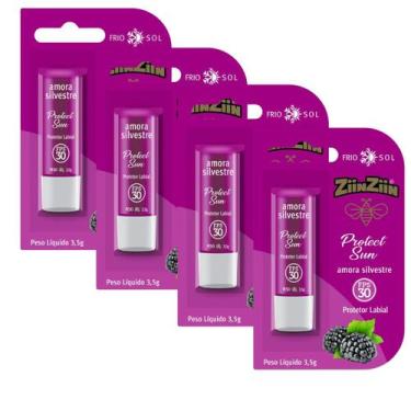 Imagem de 4 Manteiga de cacau Protetor Labial Amora silvestre ZiinZiin 3,5 Hidra