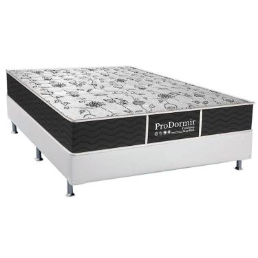 Imagem de Conjunto Box Viúva: Colchão Molas Probel Prolastic ProDormir Sleep + Base CRC Courano White (128x188)