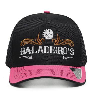 Imagem de Boné Baladeiros Copa Alta Estilo Trucker Ou Americano Preto
