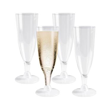 Imagem de Craft And Party, Taças de champanhe de plástico, pacote com 24 taças de champanhe de festa de 127 g design empilhável - taças de vinho descartáveis para entretenimento elegante