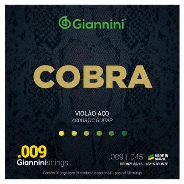Imagem de Encordoamento Violão Giannini Aço Cobra Bronze GEEWAK  85/15 0.009"