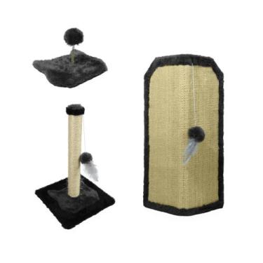 Imagem de Arranhador Gato Proteção Canto de Sofás Base Interno Brinquedo Bolinha