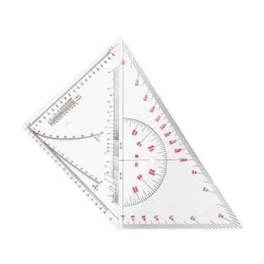 Imagem de Dynwave Régua Triangular de 2 Peças, Transferidor de ângulo Quadrado, Transferidor de Triângulo, Régua Matemática