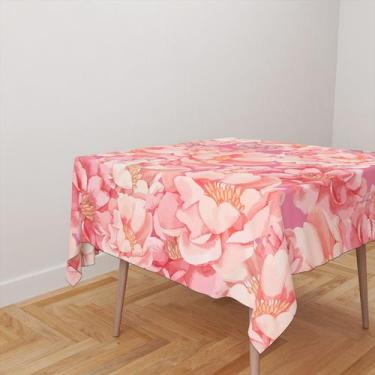 Imagem de Toalha De Mesa Quadrada 4 Lugares Tecido Oxford Flores - 140x140cm - C