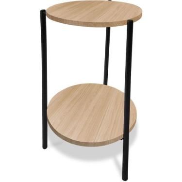 Imagem de Mesa Mesinha De Canto Redonda Decoração Qatar Industrial Preto - Genus