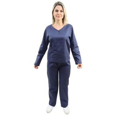 Imagem de Pijama uniforme centro cirúrgico algodão manga longa - Demorgan Unifor