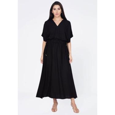 Imagem de Vestido Midi Viscose Morcego Parati Preto - Amazonia Vital