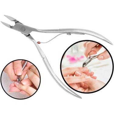 Imagem de Alicate Para Unha Cutícula Manicure Pedicure Profissional Aço Inox Pla