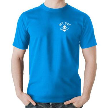 Imagem de Camiseta Algodão Bee Nice - Foca na Moda, Azul, GG