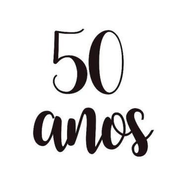 Imagem de Transfer Para Balão Lettering Preto P 22x18cm - 50 Anos - 01 Un - Crom