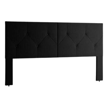 Imagem de Cabeceira com pés para cama box casal 1,40 Berlin Preta - Pr Paineis