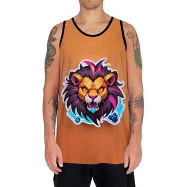 Imagem de Camiseta Regata Tshirt Animais Cyberpunk Leão Rei da Selva 2 - Enjoy S