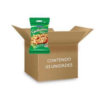 Imagem de Amendoim Grelhaditos Torrado e Salgado sem Pele 3 Pacotes de 200g