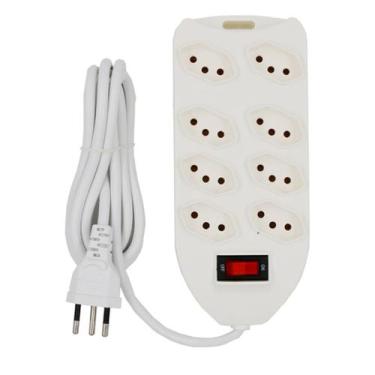Imagem de Régua 8 Saídas Cabo 2m para Conexão em Casa e Escritórios - BIVOLT