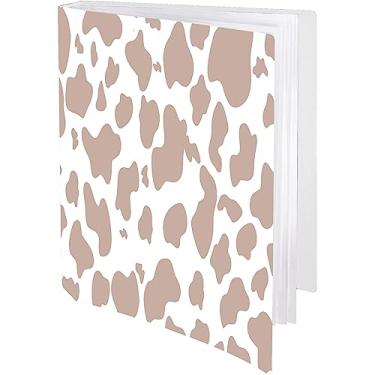 Imagem de GABraden Fichário com mangas de plástico 30 bolsos para apresentação de livros 8,5 x 11 exibição 60 páginas, pasta portfólio com protetores de folha de 21 x 28 cm para documentos, pasta de música, arte (vaca ocidental marrom)