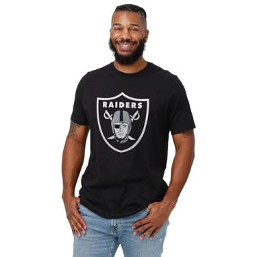 Imagem de FOCO Camiseta masculina de manga curta preta com logotipo principal da equipe NFL