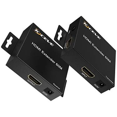 Imagem de Extensor HDMI, extensor HDMI de 60 metros (Tx + Rx) via cabo Ethernet RJ45 Cat6e Cat7 único transmite até 60 m, suporta 1080p, 3D, HDCP, com gerenciamento EDID e função de loop out