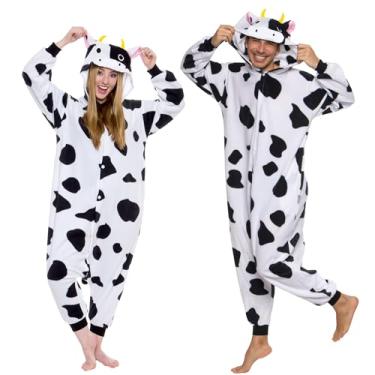 Imagem de Funziez! Pijama adulto Silver Lilly - Fantasia de animal cosplay de uma peça de pelúcia (vaca, M)