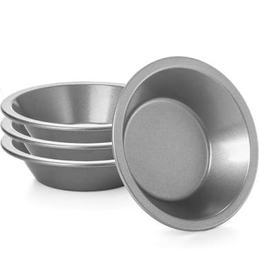 Imagem de Freedom Farms Conjunto de 4 peças de mini formas de torta, 12 cm, prato individual antiaderente de torta, forma redonda de lata, utensílios pequenos de metal para assar tortas, bolos, quiches, tortas,