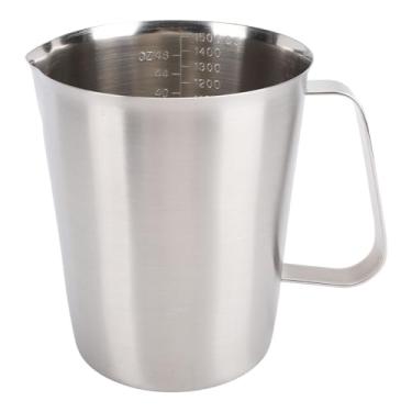 Imagem de Jarra para Espuma de Leite, Copo Medidor de Aço Inoxidável Com Escala e Bico Transparentes, Jarra para Vapor de café Expresso para Cappuccino, Acessórios para Máquinas de café