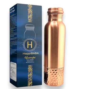 Imagem de happibaba Garrafa de água de cobre ayurvédica (Fuison 947 g)